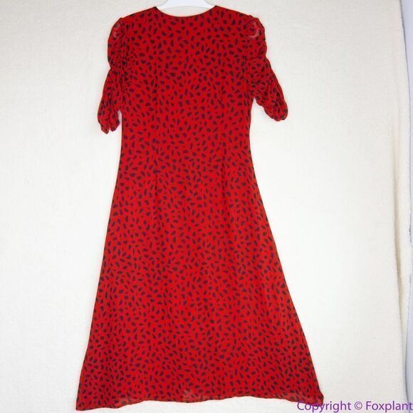 NEW En Saison ANIMAL PRINT OVERLAP midi DRESS, M - Picture 6 of 16